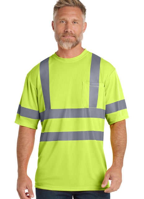 CornerStone® - ANSI 107 Class 3 Short Sleeve Snag-Resistant Reflective T-Shirt. CS408 - Safety Yellow | CornerStone