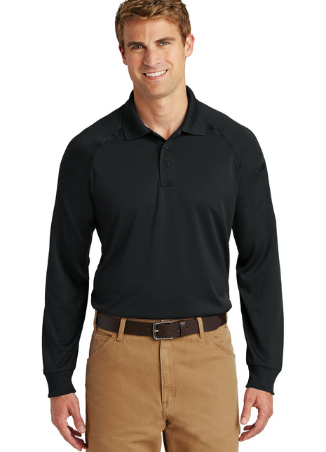 CornerStone® - Select Long Sleeve Snag-Proof Tactical Polo. CS410LS - Black | CornerStone