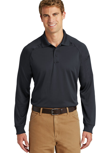 CornerStone® - Select Long Sleeve Snag-Proof Tactical Polo. CS410LS - Charcoal | CornerStone