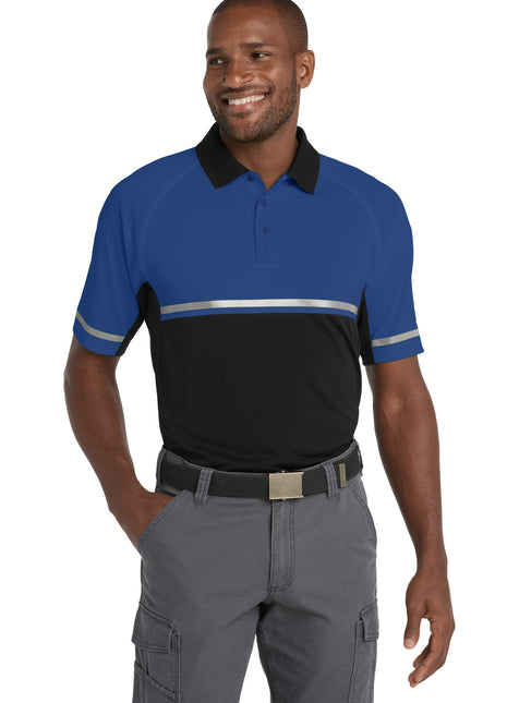 CornerStone ® Select Lightweight Snag-Proof Enhanced Visibility Polo CS423 - Royal/ Black | CornerStone