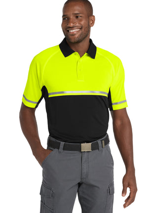 CornerStone ® Select Lightweight Snag-Proof Enhanced Visibility Polo CS423 - Safety Yellow/ Black | CornerStone