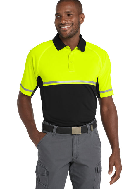 CornerStone ® Select Lightweight Snag-Proof Enhanced Visibility Polo CS423 - Safety Yellow/ Black | CornerStone