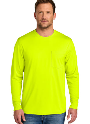 CornerStone® Workwear Pro Long Sleeve Pocket Tee CS440LSP - Safety Yellow | CornerStone
