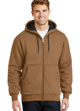 CornerStone® - Heavyweight Full-Zip Hooded Sweatshirt with Thermal Lining.  CS620 - Duck Brown | CornerStone