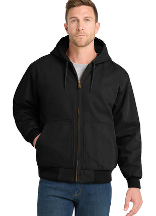 CornerStone® Washed Duck Cloth Insulated Hooded Work Jacket. CSJ41 - Black | CornerStone