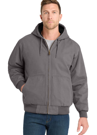 CornerStone® Washed Duck Cloth Insulated Hooded Work Jacket. CSJ41 - Metal Grey | CornerStone