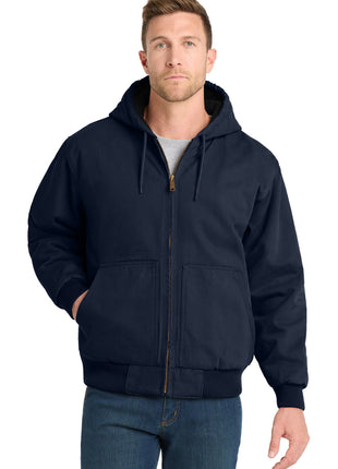 CornerStone® Washed Duck Cloth Insulated Hooded Work Jacket. CSJ41 - Navy | CornerStone