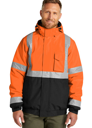 CornerStone® ANSI 107 Class 3 Economy Waterproof Insulated Bomber Jacket CSJ500 - Safety Orange | CornerStone