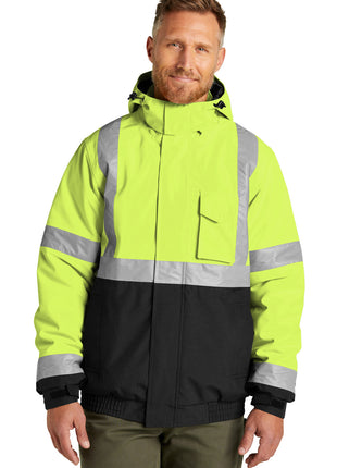 CornerStone® ANSI 107 Class 3 Economy Waterproof Insulated Bomber Jacket CSJ500 - Safety Yellow | CornerStone