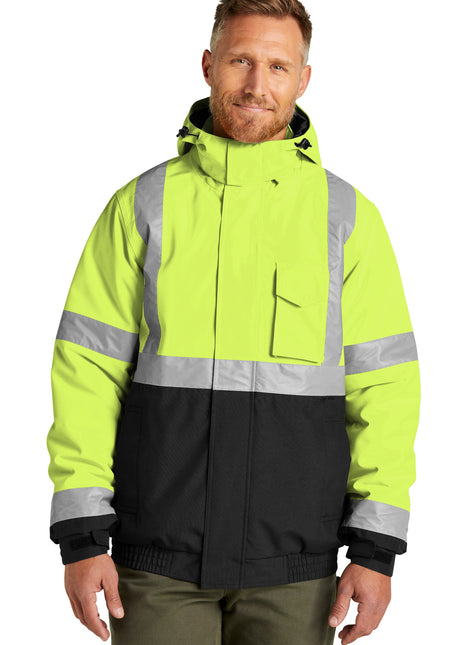 CornerStone® ANSI 107 Class 3 Economy Waterproof Insulated Bomber Jacket CSJ500 - Safety Yellow | CornerStone