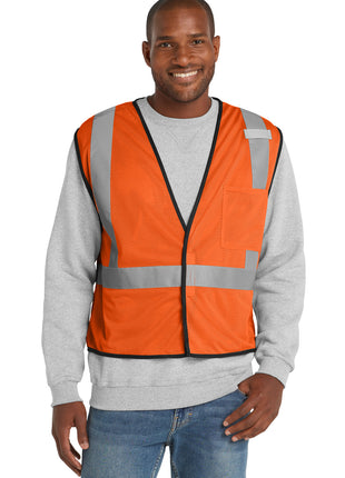 CornerStone ® ANSI 107 Class 2 Economy Mesh One-Pocket Vest. CSV100 - Safety Orange | CornerStone