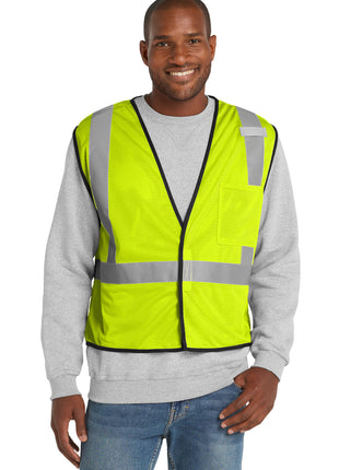 CornerStone ® ANSI 107 Class 2 Economy Mesh One-Pocket Vest. CSV100 - Safety Yellow | CornerStone