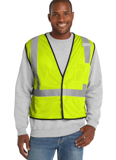 CornerStone ® ANSI 107 Class 2 Economy Mesh One-Pocket Vest. CSV100 - Safety Yellow | CornerStone
