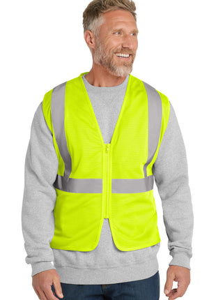 CornerStone ® ANSI 107 Class 2 Economy Mesh Zippered Vest. CSV101 - Safety Yellow | CornerStone