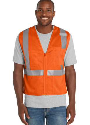 CornerStone ® ANSI 107 Class 2 Mesh Zippered Vest. CSV102 - Safety Orange | CornerStone