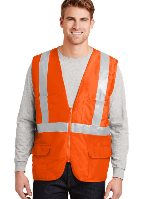 CornerStone® - ANSI 107 Class 2 Mesh Back Safety Vest. CSV405 - Safety Orange | CornerStone
