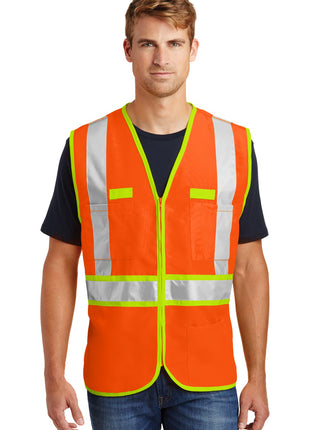 CornerStone® - ANSI 107 Class 2 Dual-Color Safety Vest. CSV407 - Safety Orange/ Safety Yellow | CornerStone