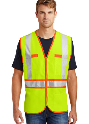 CornerStone® - ANSI 107 Class 2 Dual-Color Safety Vest. CSV407 - Safety Yellow/ Safety Orange | CornerStone