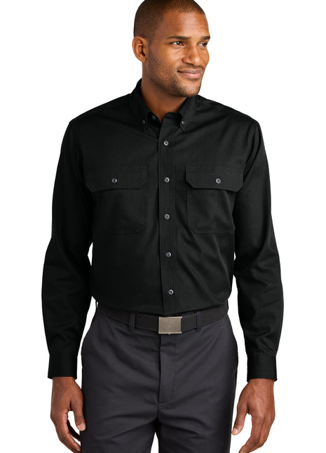 CornerStone® Long Sleeve Select Ripstop Shirt CSW174 - Black | CornerStone