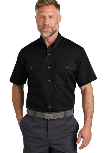CornerStone® Short Sleeve Select Ripstop Shirt CSW175 - Black | CornerStone