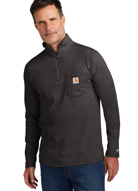 Carhartt Force® 1/4-Zip Long Sleeve T-Shirt CT104255 - Carbon Heather | Carhartt