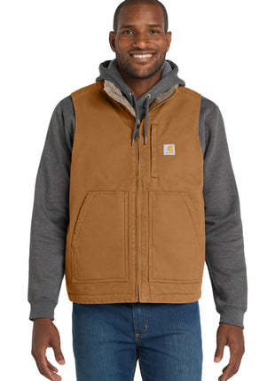 Carhartt® Sherpa-Lined Mock Neck Vest CT104277 - Carhartt Brown | Carhartt
