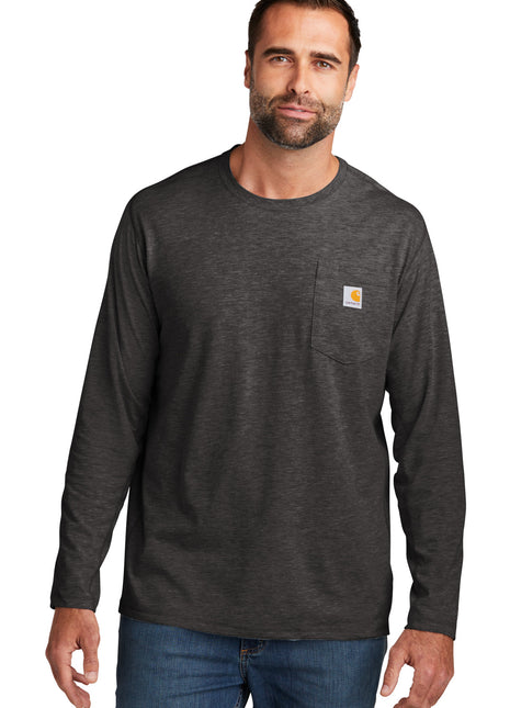 DISCONTINUED Carhartt Force® Long Sleeve Pocket T-Shirt CT104617 - Carbon Heather | Carhartt