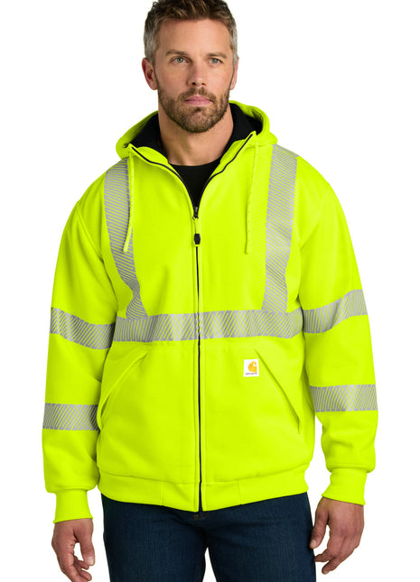 Carhartt® ANSI 107 Class 3 Lined Full-Zip Sweatshirt CT104988 - Brite Lime | Carhartt