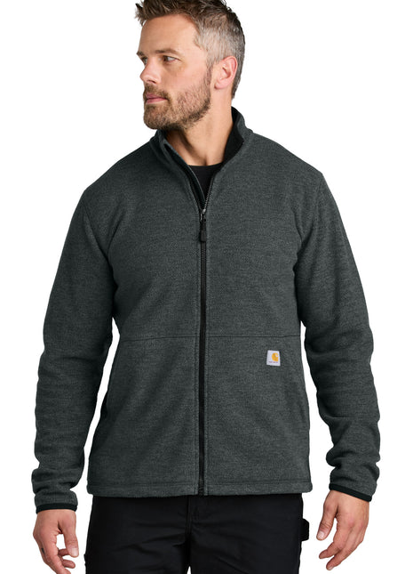 Carhartt® Textured Full-Zip Fleece Jacket CT106416 - Carbon Heather | Carhartt