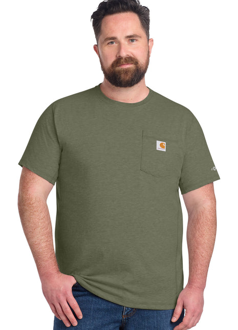 Carhartt Force® Short Sleeve Pocket T-Shirt CT106652 - Basil Heather | Carhartt