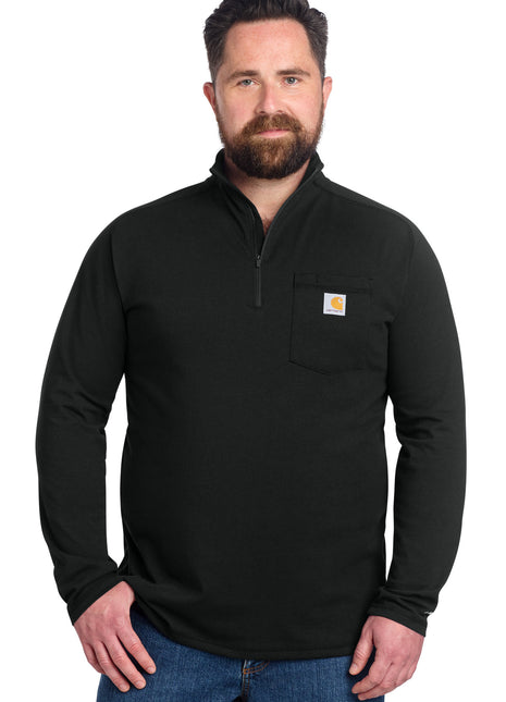 Carhartt Force® 1/4-Zip Long Sleeve T-Shirt CT106660 - Black | Carhartt
