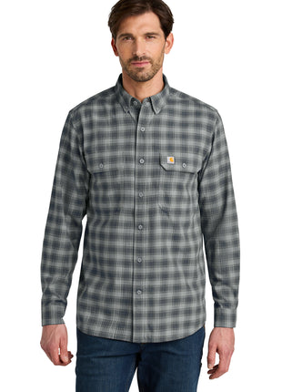 Carhartt® Rugged Flex® Plaid Long Sleeve Shirt CT107109 - Plaid Steel Navy | Carhartt