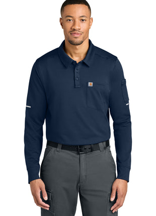 Carhartt® FLD & RSCU Long Sleeve Polo CTC16129 - Dark Navy | Carhartt