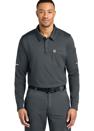 Carhartt® FLD & RSCU Long Sleeve Polo CTC16129 - Pewter | Carhartt