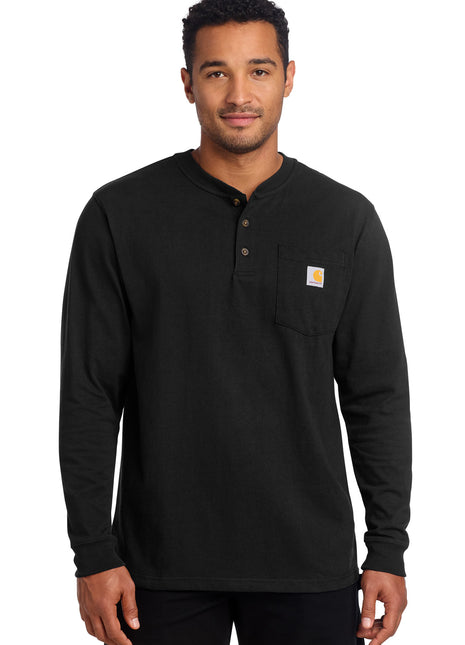 Carhartt® Long Sleeve Henley T-Shirt CTK128 - Black | Carhartt