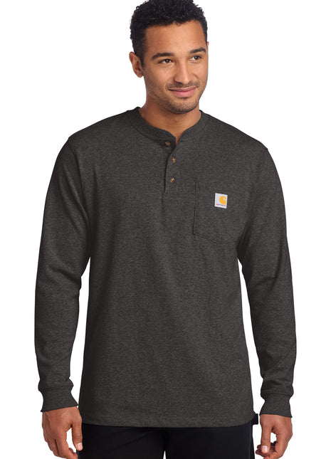 Carhartt® Long Sleeve Henley T-Shirt CTK128 - Carbon Heather | Carhartt