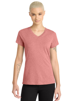 District® Women's Perfect Blend® CVC V-Neck Tee. DM1190L - Blush Frost | District
