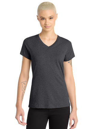 District® Women's Perfect Blend® CVC V-Neck Tee. DM1190L - Heathered Charcoal | District