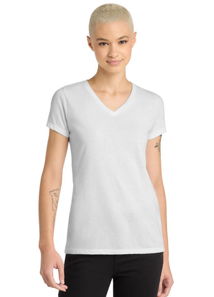 District® Women's Perfect Blend® CVC V-Neck Tee. DM1190L - White | District