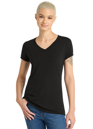 District® Women's Perfect Tri® V-Neck Tee. DM1350L - Black | District