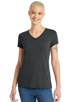 District® Women's Perfect Tri® V-Neck Tee. DM1350L - Black Frost | District