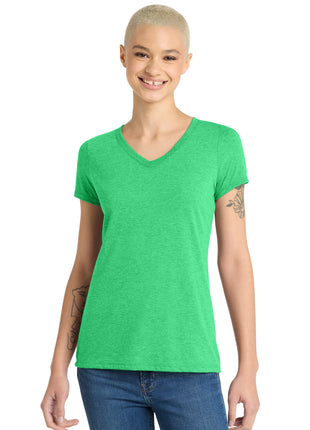 District® Women's Perfect Tri® V-Neck Tee. DM1350L - Green Frost | District