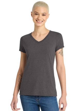 District® Women's Perfect Tri® V-Neck Tee. DM1350L - Heathered Charcoal | District