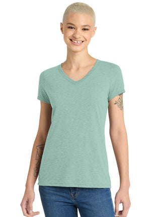 District® Women's Perfect Tri® V-Neck Tee. DM1350L - Heathered Dusty Sage | District