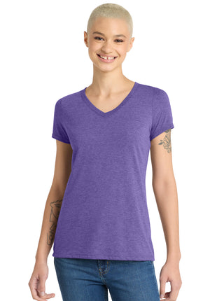 District® Women's Perfect Tri® V-Neck Tee. DM1350L - Purple Frost | District