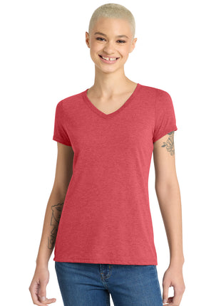 District® Women's Perfect Tri® V-Neck Tee. DM1350L - Red Frost | District