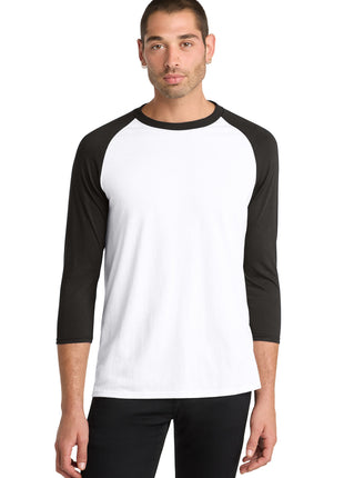District ® Perfect Tri® 3/4-Sleeve Raglan. DM136 - Black/ White | District
