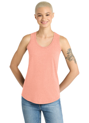 District ® Women's Perfect Tri® Racerback Tank. DM138L - Heathered Dusty Peach | District