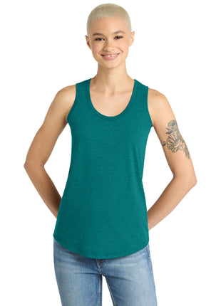 District ® Women's Perfect Tri® Racerback Tank. DM138L - Heathered Teal | District