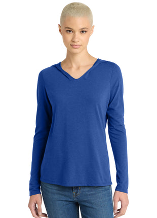 District® Women's Perfect Tri® Long Sleeve Hoodie. DM139L - Deep Royal | District